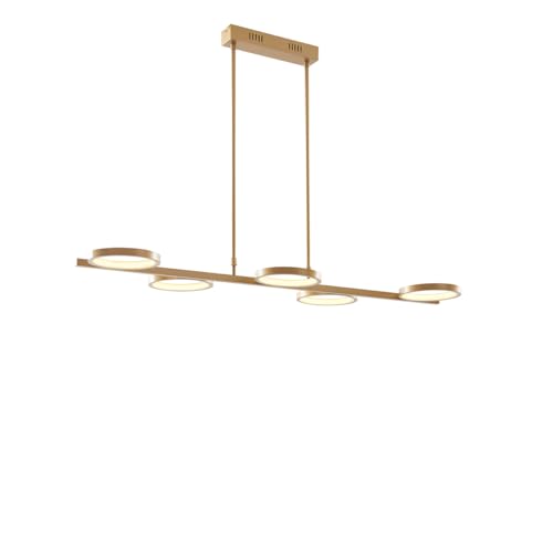QAZQA - Moderne Hängelampe I Pendellampe I Pendelleuchte inkl. LED 3-stufig dimmbar Gold I Messing 5-flammig - Vivé Dimmer I Dimmbar I Wohnzimmer I Schlafzimmer - Aluminium Länglich - I (nicht austaus QAZQA - Moderne Hängelampe I Pendellampe I Pendelleuchte inkl. LED 3-stufig dimmbar Gold I Messing 5-flammig - Vivé Dimmer I Dimmbar I Wohnzimmer I Schlafzimmer - Aluminium Länglich - I (nicht austaus von Qazqa