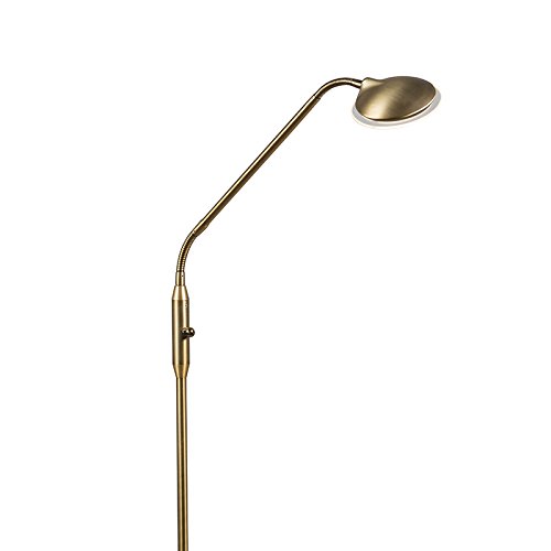 Qazqa - Moderne Stehleuchte I Stehlampe I Standleuchte I Lampe I Leuchte Bronze inkl. LED - Eva Dimmer I Dimmbar I Wohnzimmer I Schlafzimmer - Stahl Länglich - I LED von Qazqa