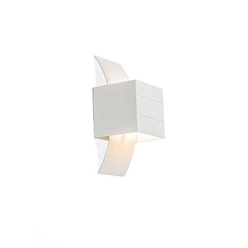 Qazqa - Moderne Wandlampe weiß - Amy I Wohnzimmer I Schlafzimmer I Up I Down - Aluminium Würfel I Länglich - LED geeignet G9 von Qazqa