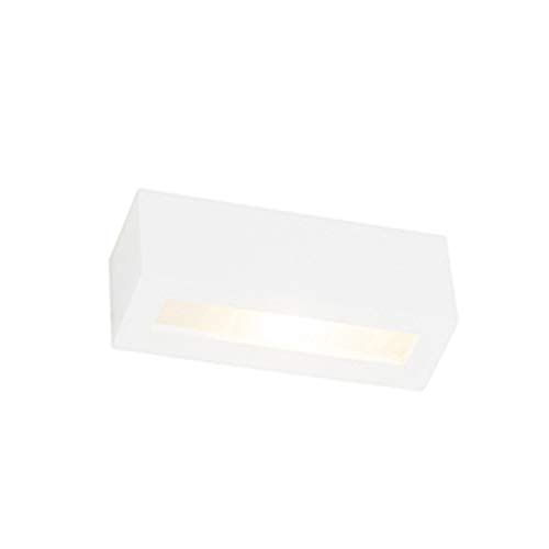 Qazqa - Moderne Wandleuchte weiß mit Lichteffekt - Tjada Novo I Wohnzimmer I Schlafzimmer - Gips Rechteckig - LED geeignet G9 von Qazqa