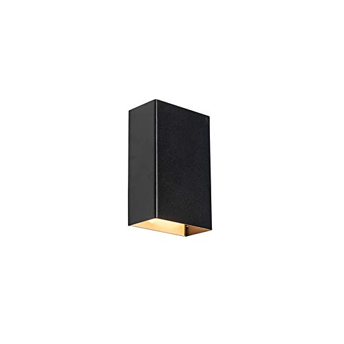Qazqa - Moderne Wandleuchte schwarz - Otan S.I 2-flammig I Wohnzimmer I Schlafzimmer I Up & Down - Stahl Rechteckig - LED geeignet G9 von Qazqa