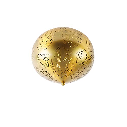 Qazqa - Orientalisch Orientalische Deckenlampe Gold I Messing - Zayn I Wohnzimmer I Schlafzimmer - Stahl Rund - LED geeignet E27 von Qazqa