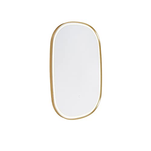 QAZQA Professional - Modern Bad I Badezimmerspiegel Gold I Messing inkl. LED mit Touchdimmer oval - Miral Touch-funktion Dimmer I Dimmbar - Glas Oval - I LED von Qazqa