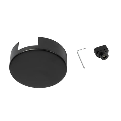 QAZQA - Rundes StromSchienensystem Komplettset I Spotlight I Deckenspot I Deckenstrahler I Strahler Deckenplatte schwarz 1-phasig - Iconic I Wohnzimmer I Schlafzimmer - Metall Rund - LED geeignet von Qazqa