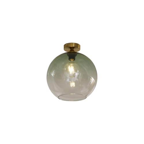 Qazqa - Art Deco Art-Deco-Deckenleuchte I Deckenlampe I Lampe I Leuchte Messing mit grünem Glas - Sandra I Wohnzimmer I Schlafzimmer - Kugel I Kugelförmig - LED geeignet E27 Qazqa - Art Deco Art-Deco-Deckenleuchte I Deckenlampe I Lampe I Leuchte Messing mit grünem Glas - Sandra I Wohnzimmer I Schlafzimmer - Kugel I Kugelförmig - LED geeignet E27 von Qazqa