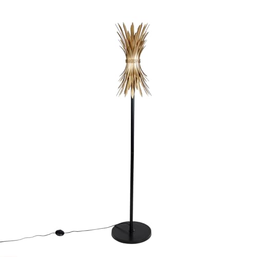Qazqa - Art Deco Art-Deco-Stehleuchte I Stehlampe I Standleuchte I Lampe I Leuchte Gold I Messing mit Schwarz - Wesley I Wohnzimmer I Schlafzimmer - Stahl Organisch - LED geeignet E27 Qazqa - Art Deco Art-Deco-Stehleuchte I Stehlampe I Standleuchte I Lampe I Leuchte Gold I Messing mit Schwarz - Wesley I Wohnzimmer I Schlafzimmer - Stahl Organisch - LED geeignet E27 von Qazqa