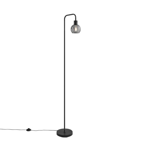 Qazqa - Art Deco Art Deco Stehleuchte I Stehlampe I Standleuchte I Lampe I Leuchte schwarz mit Rauchglas - Vidro I Wohnzimmer I Schlafzimmer - Länglich - LED geeignet E27 Qazqa - Art Deco Art Deco Stehleuchte I Stehlampe I Standleuchte I Lampe I Leuchte schwarz mit Rauchglas - Vidro I Wohnzimmer I Schlafzimmer - Länglich - LED geeignet E27 von Qazqa
