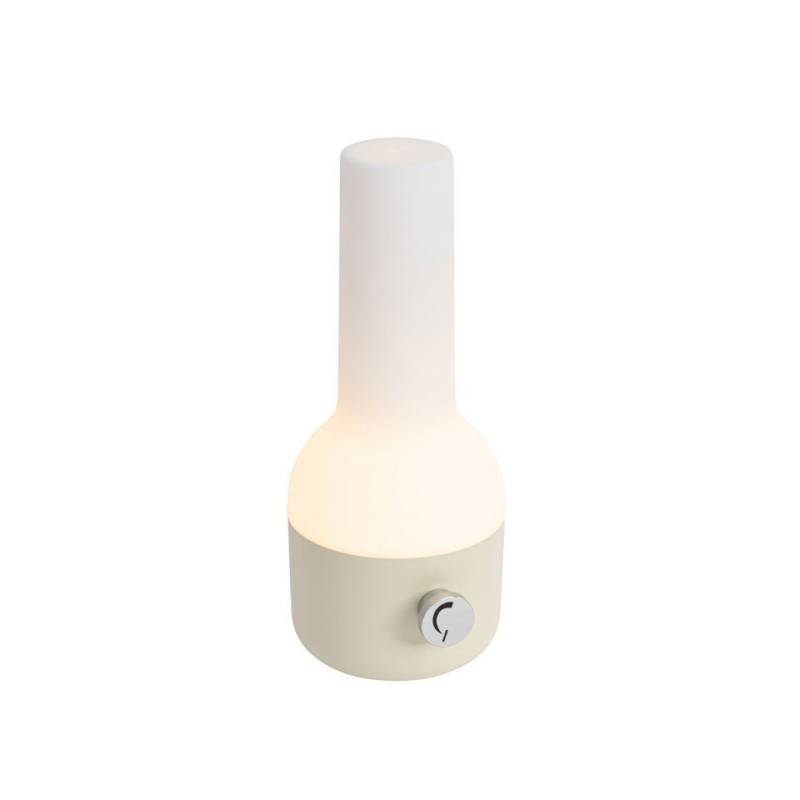 Qazqa Außen-Stehlampe Haard, LED fest integriert, (nicht austauschbare) LED, Beige, Modern, Kunststoff, 1-flammig von Qazqa