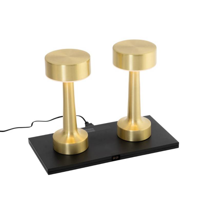 Qazqa Außen-Stehlampe Isobel, LED fest integriert, (nicht austauschbare) LED, Gold, Modern, Aluminium, 1-flammig von Qazqa