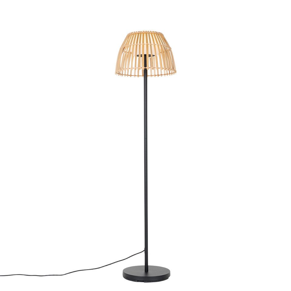 Qazqa Außen-Stehlampe Kaiser, LED fest integriert, (nicht austauschbare) LED, Schwarz, Landhaus, Bamboo, 1-flammig Qazqa Außen-Stehlampe Kaiser, LED fest integriert, (nicht austauschbare) LED, Schwarz, Landhaus, Bamboo, 1-flammig von Qazqa