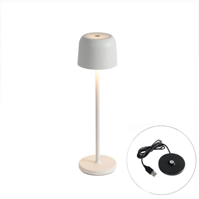 Qazqa Außen-Stehlampe Raika, LED fest integriert, (nicht austauschbare) LED, Weiß, Modern, Aluminium, 1-flammig von Qazqa