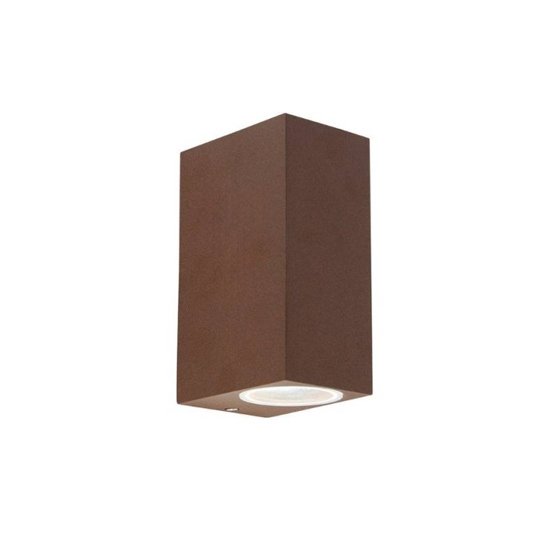 Qazqa Außen-Wandleuchte Baleno, LED wechselbar, GU10, Rostbraun, Landhaus / Rustikal, Aluminium, 2-flammig von Qazqa