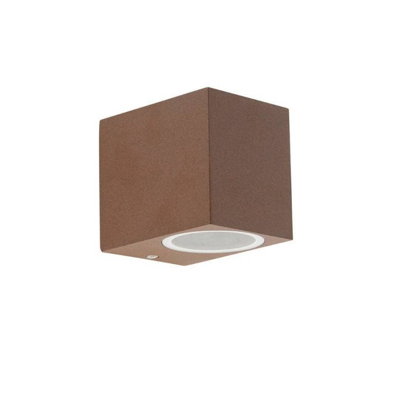 Qazqa Außen-Wandleuchte Baleno, LED wechselbar, GU10, Rostbraun, Landhaus / Rustikal, Aluminium, 1-flammig von Qazqa