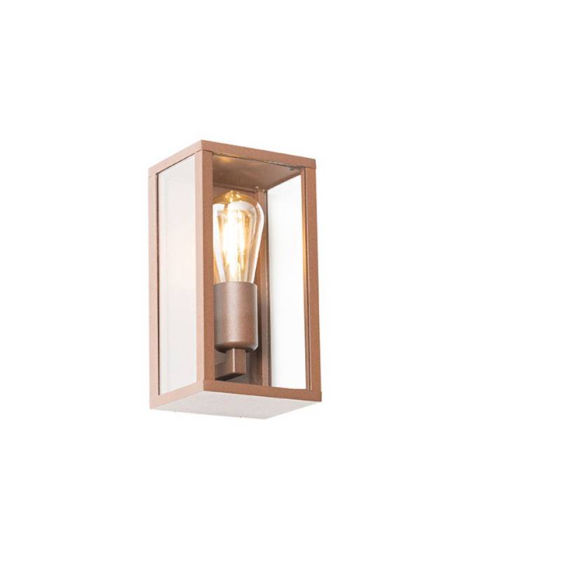 Qazqa Außen-Wandleuchte Charlois, ohne Leuchtmittel, E27, Rostbraun, Industrie, Aluminium, 1-flammig von Qazqa
