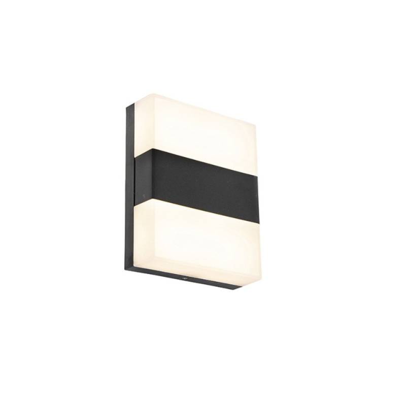 Qazqa Außen-Wandleuchte Dualy, LED fest integriert, (nicht austauschbare) LED, Schwarz, Modern, Kunststoff, 1-flammig von Qazqa