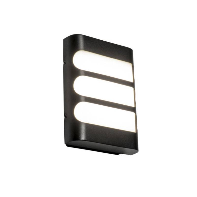 Qazqa Außen-Wandleuchte Gaev, LED fest integriert, (nicht austauschbare) LED, Schwarz, Modern, Edelstahl, 1-flammig von Qazqa
