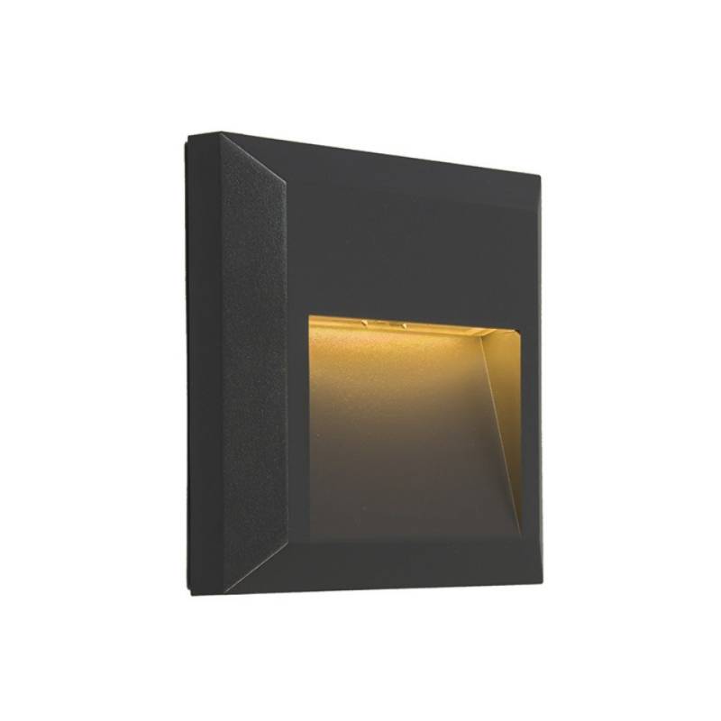 Qazqa Gartenstrahler Gem, LED fest integriert, (nicht austauschbare) LED, Dunkelgrau, Modern, Kunststoff, 1-flammig von Qazqa
