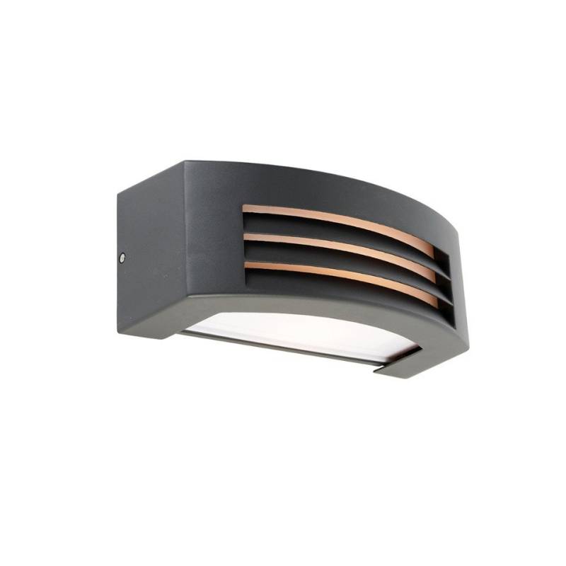 Qazqa Außen-Wandleuchte Hurricane, ohne Leuchtmittel, E27, Dunkelgrau, Modern, Aluminium, 1-flammig von Qazqa