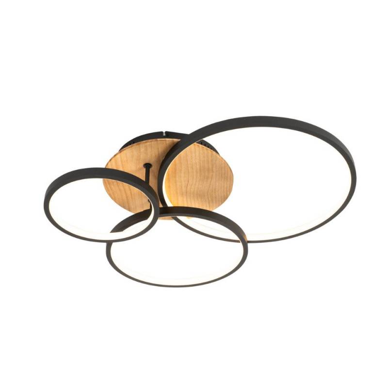 Qazqa Deckenleuchte Alec, LED fest integriert, (nicht austauschbare) LED, Schwarz, Modern, Stahl, 3-flammig von Qazqa