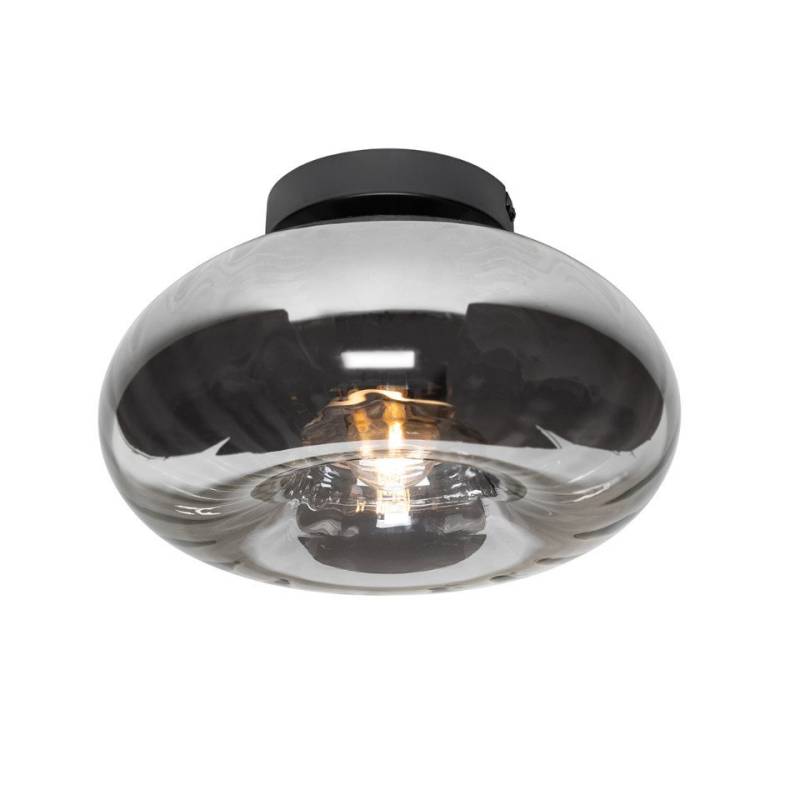 Qazqa Deckenleuchte Ayesha, ohne Leuchtmittel, E27, Schwarz, Art Deco, Glas, 1-flammig Qazqa Deckenleuchte Ayesha, ohne Leuchtmittel, E27, Schwarz, Art Deco, Glas, 1-flammig von Qazqa