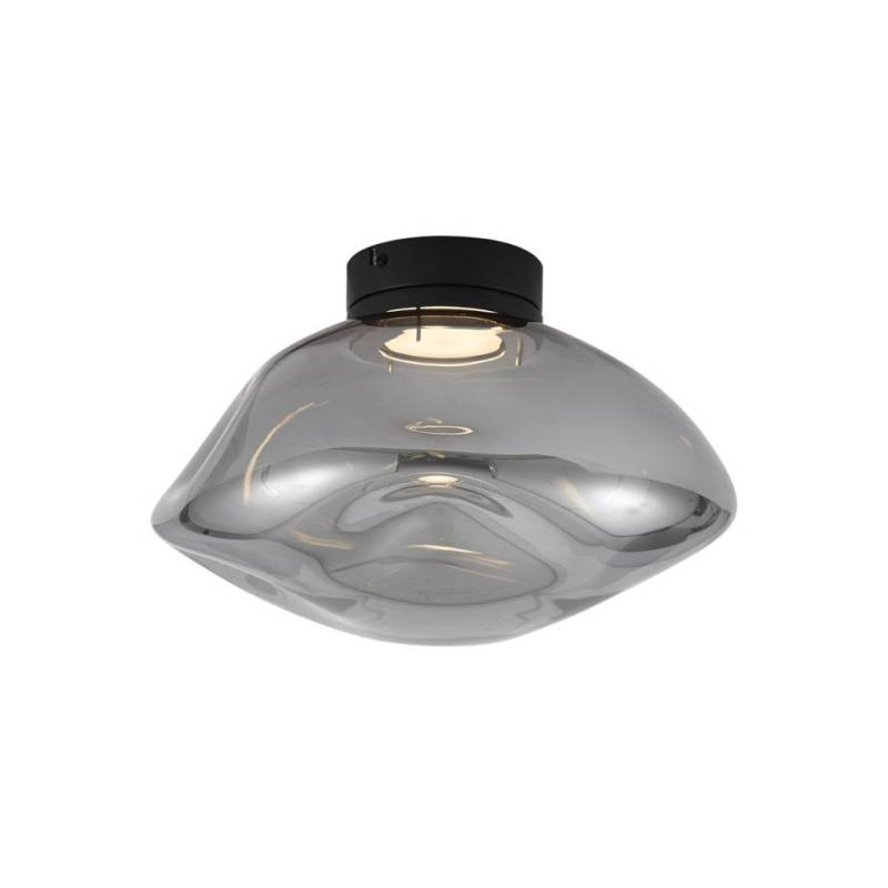 Qazqa Deckenleuchte Gemma, ohne Leuchtmittel, GX53, Schwarz, Design, Glas, 1-flammig von Qazqa