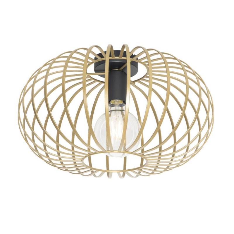 Qazqa Deckenleuchte Johanna, LED wechselbar, E27, Gold, Design, Stahl, 1-flammig von Qazqa