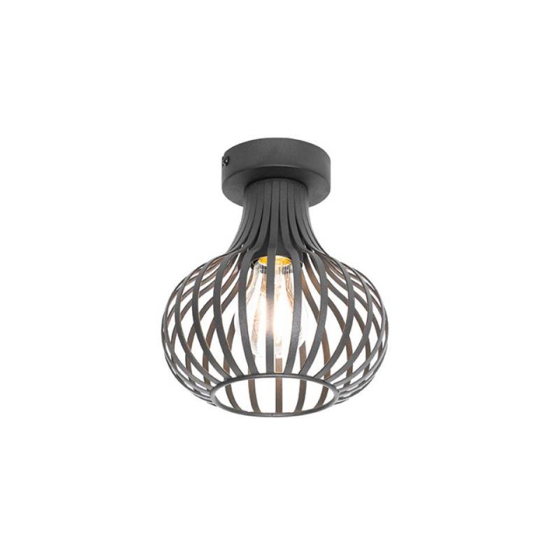 Qazqa Deckenleuchte Saffira, ohne Leuchtmittel, E27, Schwarz, Modern, Aluminium, 1-flammig von Qazqa