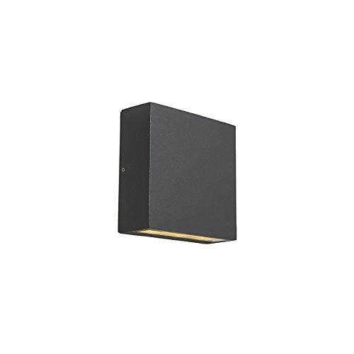 Qazqa - Design Außen Wandleuchte dunkelgrau IP54 inkl. LED - Otan Outdoor 6 I Außenbeleuchtung I Up & Down - Aluminium Quadratisch - I LED Qazqa - Design Außen Wandleuchte dunkelgrau IP54 inkl. LED - Otan Outdoor 6 I Außenbeleuchtung I Up & Down - Aluminium Quadratisch - I LED von Qazqa