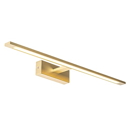 Qazqa - Design Bad I Badezimmer Wandleuchte Messing 62 cm inkl. LED IP44 - Jerre - Stahl Länglich - I LED Qazqa - Design Bad I Badezimmer Wandleuchte Messing 62 cm inkl. LED IP44 - Jerre - Stahl Länglich - I LED von Qazqa