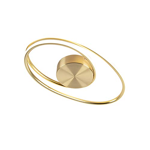 Qazqa - Design Deckenleuchte I Deckenlampe I Lampe I Leuchte Gold I Messing inkl. LED 3 Stufen dimmbar - Rowan Dimmer I Dimmbar I Wohnzimmer I Schlafzimmer - Aluminium Oval - I L von Qazqa