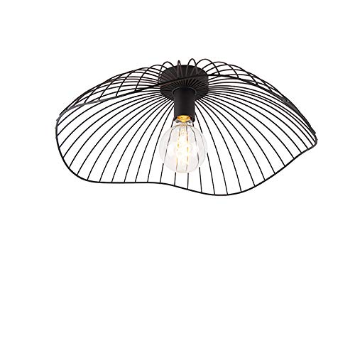 Qazqa - Design Deckenleuchte I Deckenlampe I Lampe I Leuchte schwarz 50 cm - Pua I Wohnzimmer I Schlafzimmer - Stahl Rund - LED geeignet E27 Qazqa - Design Deckenleuchte I Deckenlampe I Lampe I Leuchte schwarz 50 cm - Pua I Wohnzimmer I Schlafzimmer - Stahl Rund - LED geeignet E27 von Qazqa