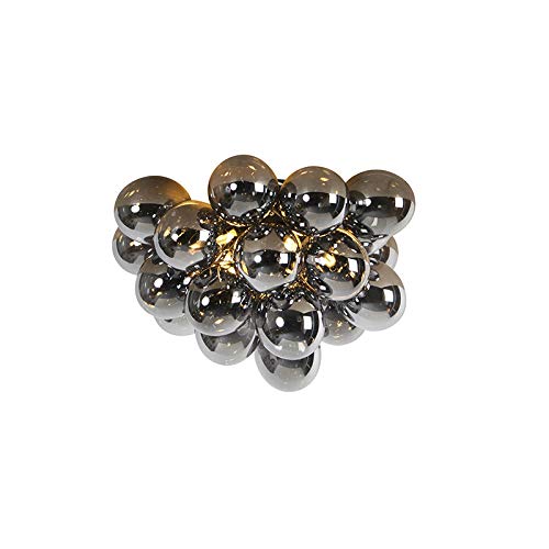 Qazqa - Design Deckenleuchte I Deckenlampe I Lampe I Leuchte schwarz mit Rauchglas 6 Lampen - Uvas I Wohnzimmer I Schlafzimmer - Kugel I Kugelförmig - LED geeignet G9 Qazqa - Design Deckenleuchte I Deckenlampe I Lampe I Leuchte schwarz mit Rauchglas 6 Lampen - Uvas I Wohnzimmer I Schlafzimmer - Kugel I Kugelförmig - LED geeignet G9 von Qazqa