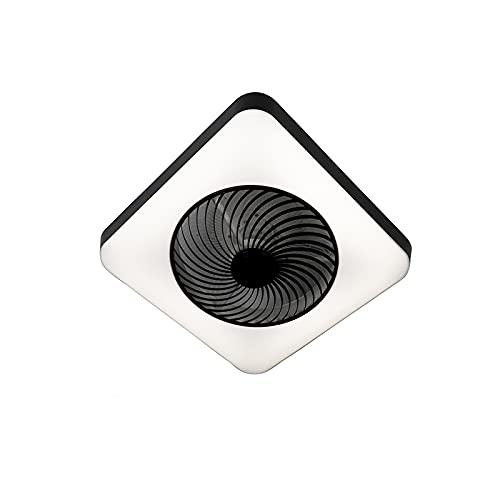 Qazqa - Design Deckenventilator mit beleuchtung eckig schwarz inkl. LED dimmbar - Climo Dimmer I Dimmbar I Schlafzimmer - Kunststoff Quadratisch - I LED Qazqa - Design Deckenventilator mit beleuchtung eckig schwarz inkl. LED dimmbar - Climo Dimmer I Dimmbar I Schlafzimmer - Kunststoff Quadratisch - I LED von Qazqa