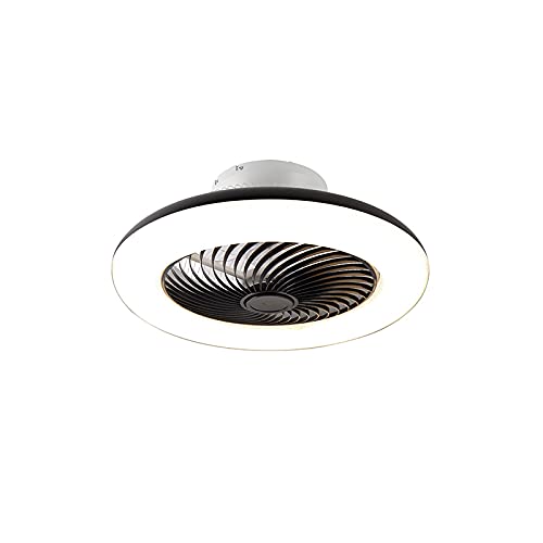 Qazqa - Design Deckenventilator mit beleuchtung schwarz 55,5 cm inkl. LED Dimmbar mit Fernbedienung - Clima Dimmer I Dimmbar I Wohnzimmer I Schlafzimmer - Kunststoff Rund - I LED Qazqa - Design Deckenventilator mit beleuchtung schwarz 55,5 cm inkl. LED Dimmbar mit Fernbedienung - Clima Dimmer I Dimmbar I Wohnzimmer I Schlafzimmer - Kunststoff Rund - I LED von Qazqa