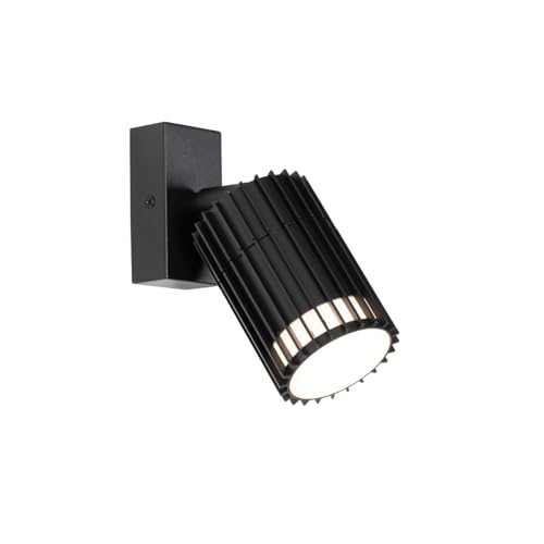 Qazqa - Design Design-Außen-Deckenstrahler schwarz IP44 - Boris I Außenbeleuchtung - Aluminium Rund - LED geeignet GU10 von Qazqa