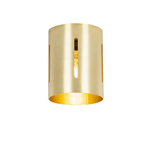 Qazqa - Design Deckenleuchte I Deckenlampe I Lampe I Leuchte Gold I Messing mit Lichteffekt - Yana I Wohnzimmer I Schlafzimmer - Aluminium Zylinder - LED geeignet E27 Qazqa - Design Deckenleuchte I Deckenlampe I Lampe I Leuchte Gold I Messing mit Lichteffekt - Yana I Wohnzimmer I Schlafzimmer - Aluminium Zylinder - LED geeignet E27 von Qazqa