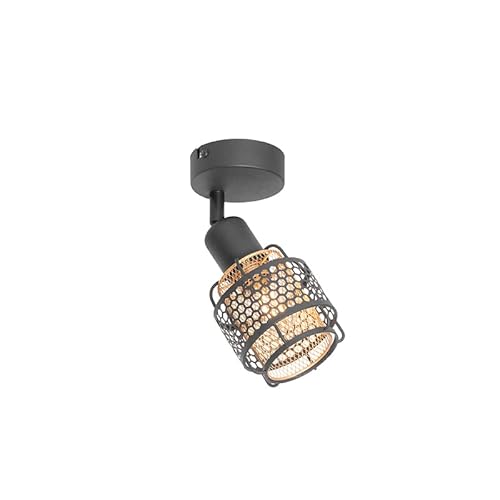 Qazqa - Design Design-Deckenleuchte I Deckenlampe I Lampe I Leuchte Schwarz mit Gold I Messing - Noud I Wohnzimmer I Schlafzimmer - Stahl Rund - LED geeignet E14 Qazqa - Design Design-Deckenleuchte I Deckenlampe I Lampe I Leuchte Schwarz mit Gold I Messing - Noud I Wohnzimmer I Schlafzimmer - Stahl Rund - LED geeignet E14 von Qazqa
