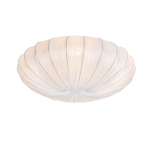 Qazqa - Design Design-Deckenleuchte I Deckenlampe I Lampe I Leuchte weiße Seide 60 cm 5-flammig - Plu I Wohnzimmer I Schlafzimmer - Textil Rund - LED geeignet E27 von Qazqa