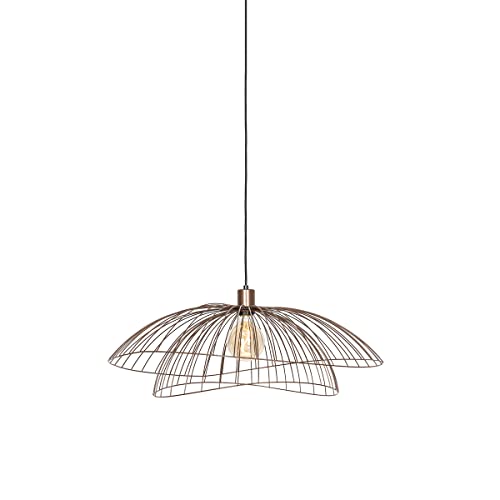 Qazqa - Design Design-Hängelampe I Pendellampe I Pendelleuchte Bronze 45 cm - Pua I Wohnzimmer I Schlafzimmer - Stahl Rund - LED geeignet E27 von Qazqa