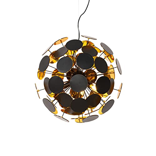 Qazqa - Design Design-Hängelampe I Pendellampe I Pendelleuchte in Schwarz und Gold I Messing – CerchioI 5-flammig I Wohnzimmer I Schlafzimmer - Stahl Kugel I Kugelförmig - LED geeignet E14 Qazqa - Design Design-Hängelampe I Pendellampe I Pendelleuchte in Schwarz und Gold I Messing – CerchioI 5-flammig I Wohnzimmer I Schlafzimmer - Stahl Kugel I Kugelförmig - LED geeignet E14 von Qazqa