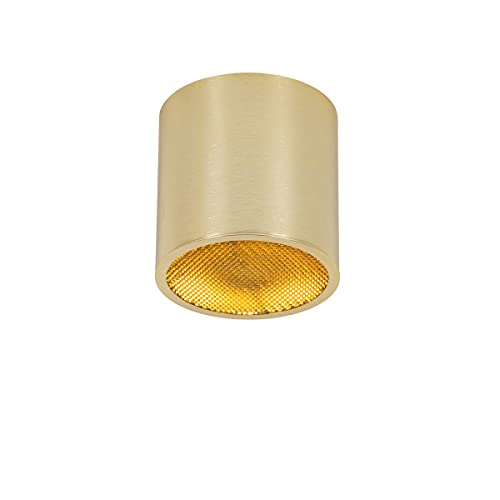 Qazqa - Design Design-Spot I Spotlight I Deckenspot I Deckenstrahler I Strahler I Lampe I Leuchte Gold I Messing - Impact Honey I Wohnzimmer I Schlafzimmer - Aluminium Zylinder - LED geeignet GU10 von Qazqa