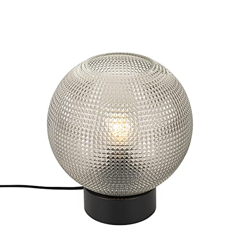 Qazqa - Design Design-Tischlampe schwarz mit Rauchglas - Chico I Wohnzimmer I Schlafzimmer - Kugel I Kugelförmig - LED geeignet E27 Qazqa - Design Design-Tischlampe schwarz mit Rauchglas - Chico I Wohnzimmer I Schlafzimmer - Kugel I Kugelförmig - LED geeignet E27 von Qazqa