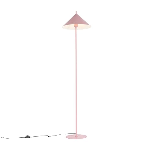 Qazqa - Design Designer-Stehleuchte I Stehlampe I Standleuchte I Lampe I Leuchte rosa - Triangolo I Wohnzimmer I Schlafzimmer - Stahl Rund - LED geeignet E27 von Qazqa