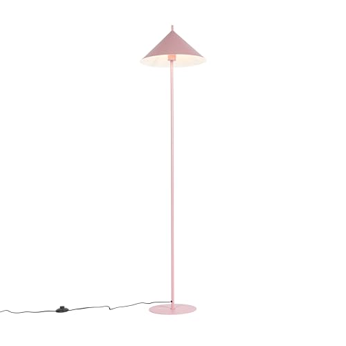Qazqa - Design Design-Stehleuchte I Stehlampe I Standleuchte I Lampe I Leuchte Rosa Dreieck - Triangolo I Wohnzimmer I Schlafzimmer - Stahl Rund - LED geeignet E27 von Qazqa