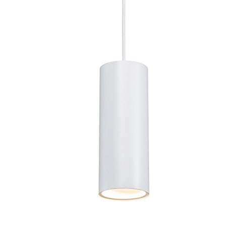 QAZQA - Design Design-Pendelleuchte I Pendellampe I Hängelampe I Pendellampe I Pendelleuchte I Lampe I Leuchte Weiß Rund GU10 50mm - Tubo I Wohnzimmer I Schlafzimmer - Aluminium Zylinder - LED geeigne von Qazqa