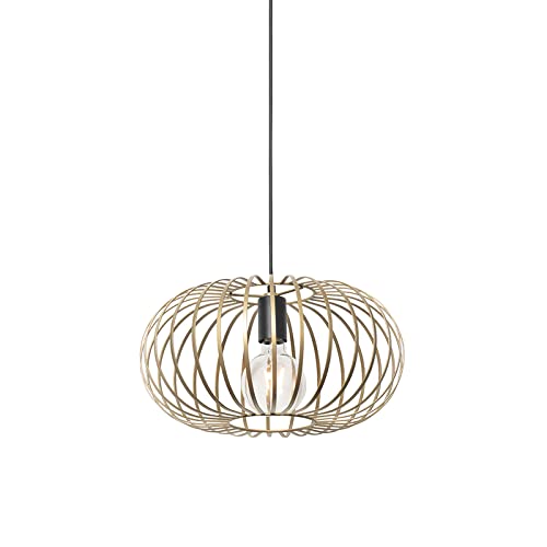 Qazqa - Design Hängeleuchte Messing 39cm - Johanna I Wohnzimmer I Schlafzimmer - Stahl Rund - LED geeignet E27 Qazqa - Design Hängeleuchte Messing 39cm - Johanna I Wohnzimmer I Schlafzimmer - Stahl Rund - LED geeignet E27 von Qazqa
