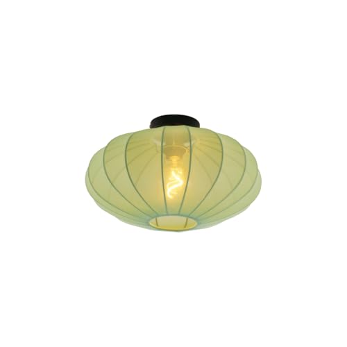 Qazqa - Design Japandi Deckenleuchte I Deckenlampe I Lampe I Leuchte Grün mit Stoffschirm - Bida I Wohnzimmer I Schlafzimmer - Textil Rund - LED geeignet E27 Qazqa - Design Japandi Deckenleuchte I Deckenlampe I Lampe I Leuchte Grün mit Stoffschirm - Bida I Wohnzimmer I Schlafzimmer - Textil Rund - LED geeignet E27 von Qazqa