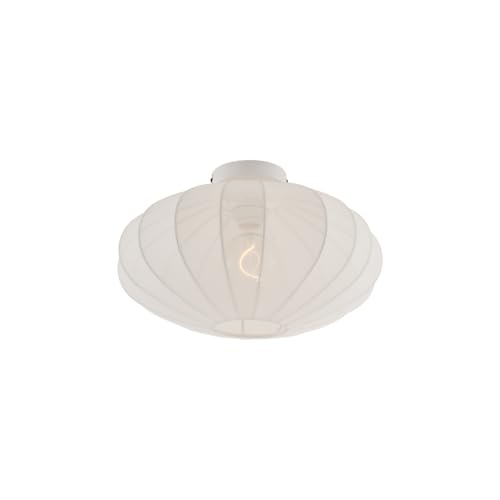 Qazqa - Design Japandi Deckenleuchte I Deckenlampe I Lampe I Leuchte weiß mit Stoffschirm - Bida I Wohnzimmer I Schlafzimmer - Textil Rund - LED geeignet E27 Qazqa - Design Japandi Deckenleuchte I Deckenlampe I Lampe I Leuchte weiß mit Stoffschirm - Bida I Wohnzimmer I Schlafzimmer - Textil Rund - LED geeignet E27 von Qazqa