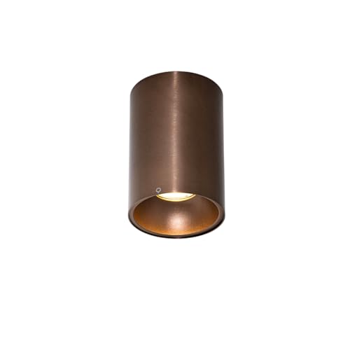 Qazqa - Design Moderner AufbauSpot I Spotlight I Deckenspot I Deckenstrahler I Strahler I Lampe I Leuchte Dunkelbronze GU10 50mm - Deep I Wohnzimmer I Schlafzimmer - Aluminium Zylinder - LED geeignet von Qazqa