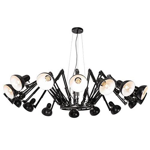 Qazqa - Industrie I Vintage I Industrie I Vintage I Hängelampe I Pendellampe I Pendelleuchte schwarz 16-flammig verstellbar - Hobby Spinne - Stahl Rund - LED geeignet E27 Qazqa - Industrie I Vintage I Industrie I Vintage I Hängelampe I Pendellampe I Pendelleuchte schwarz 16-flammig verstellbar - Hobby Spinne - Stahl Rund - LED geeignet E27 von Qazqa